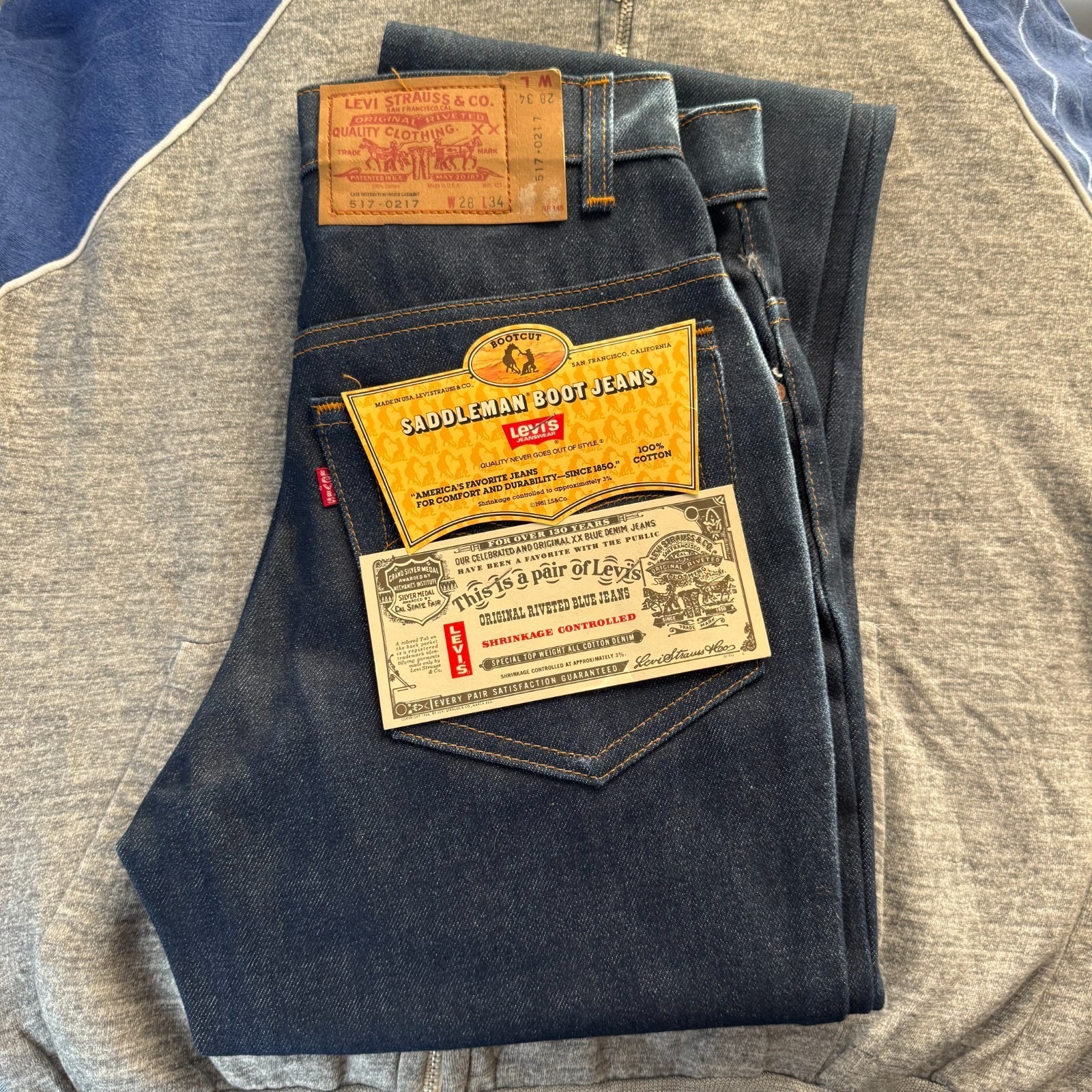 Vintage Levis Jeans Mens 28x34 (Fits 27x34) 517 Bootcut 80s Usa Deadstock